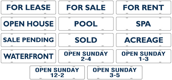 Real Estate Message Sign Rider, 24 GA Steel 6h x 24w